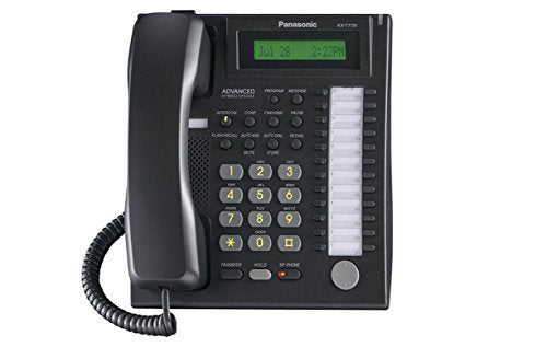 New Panasonic KX-TA824 with KX-TA82493 Caller ID Card + KX-TA82483 3x8 Expansion Card and 6 New Panasonic KX-T7730 Black Phones