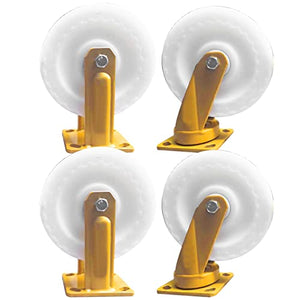 None Heavy Iron Core Industrial Load-Bearing Nylon Trolley Caster Set, 6inch