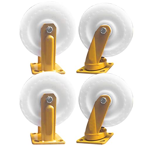 Heavy Iron Core Industrial Load-Bearing Nylon Trolley Caster Set, 6inch