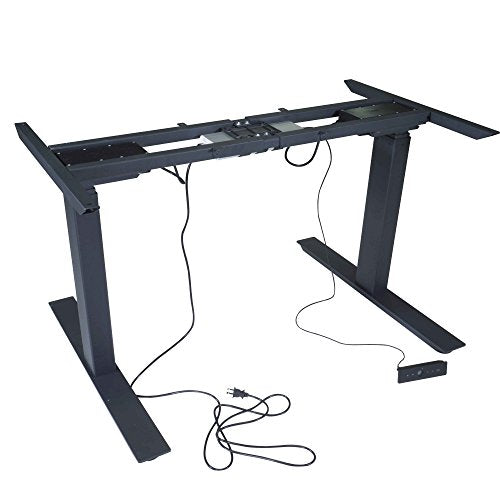 Titan Dual Motor Electric Adjustable Base Height Sit-Stand Standing Desk Frame 50" H 63" W Programmable Buttons