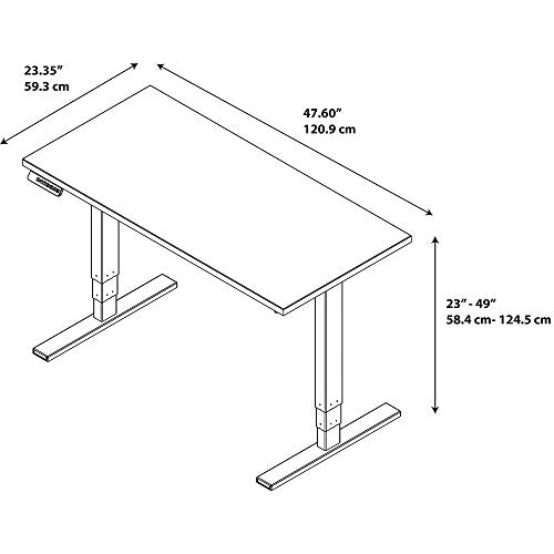 Move 80 Series by Bush Business Furniture 48W x 24D Height Adjustable Standing Desk in Harvest Cherry with Black Base