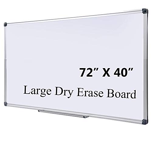 DexBoard Large 72 x 40-in Magnetic Dry Erase Board with Pen Tray| Wall-Mounted Aluminum Whiteboard Message Presentation Memo White Board for Office Home and School (72" x 40")