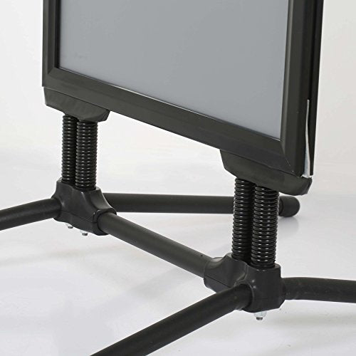 M&T Displays SwingPro Weather and Wind Resistant Outdoor Pavement Sidewalk Sign for 30x40 Posters 1.25 inches Black Aluminum Front Loading Snap Frame with 2 Legged Black Steel Base