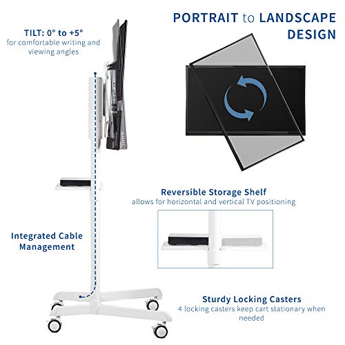 VIVO Premium TV Cart for 32-88" Screens up to 154 lbs, White, STAND-TV02PW