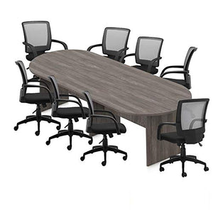 GOF Conference Table & Chairs Set, 10FT (G10900B), 10ft Table with 8 Chairs, Artisan Grey