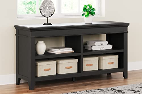 Signature Design by Ashley Beckincreek Traditional Black Credenza with Adjustable Shelves