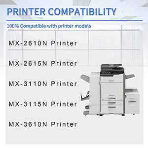 Compatible MX-36 MX-36NTBA MX-36NTCA MX-36NTMA MX-36NTYA High Yield Cartridge Replacement for Sharp MX-2610N 2615N 3110N 3115N 3610N Printer Toner (10 Pack,4BK+2C+2M+2Y)