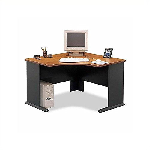 Bush Business Furniture Series A 4-Piece Corner Hutch Desk Set in Natural Cherry