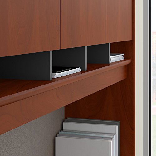 Bush Business Furniture Series C 72W L Shaped Desk with Hutch and Mobile File Cabinet in Hansen Cherry