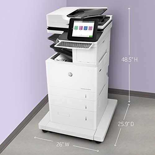 HP LaserJet Enterprise Flow MFP M636z Monochrome Multifunction Printer with High-Capacity Input Feeder, Wheeled Stand and 3-bin Stapler/Stacker (7PT01A)