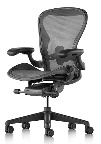 CHAIRORAMA Herman Miller Aeron Chair Size C - Graphite Fully Loaded Adjustable Arm Height Tilt Tension Control Lumbar Support