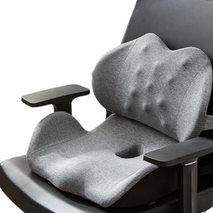 LSTQPK Office Chair Cushion Set for Back and Butt Pain Relief - Gray