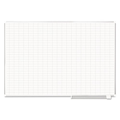 MasterVision Magnetic Platinum Plus Porcelain Dry Erase 1 x 2 inch Grid Planner, 48 x 72 inches Aluminum Frame (CR1230830)