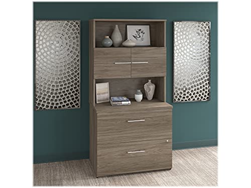 bbf Bush Business Furniture Office 500 2-Drawer Lateral File Cabinet, Locking, Letter/Legal, Modern Hickory