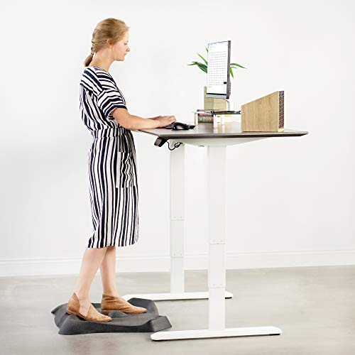 VIVO White Electric Dual Motor Stand Up Desk Frame with Cable Management Rack, Ergonomic Height Adjustable Standing DIY Workstation, DESK-V103EW