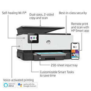 HP OfficeJet Pro 9015 All-in-One Wireless Printer, with Smart Home Office Productivity, HP Instant Ink, Works with Alexa (1KR42A)