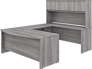 Bush Business Furniture Studio C U Shaped Desk with Hutch, Mobile File Cabinet - Platinum Gray, 72W x 36D