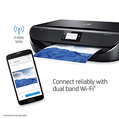 HP Envy 5055 Wireless All-in-One Photo Printer, HP Instant Ink & Amazon Dash Replenishment Ready (M2U85A) (Renewed)