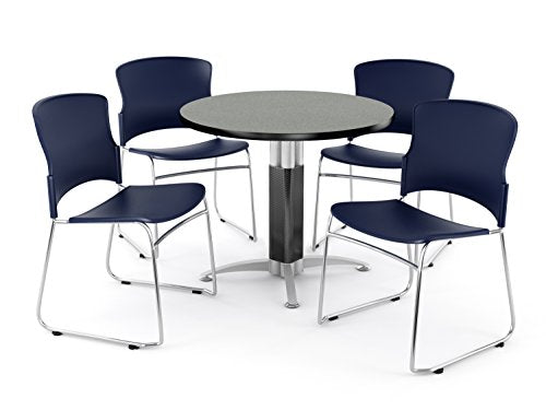 OFM PKG-BRK-027-0008 Breakroom Package, Gray Nebula Table/Navy Chair