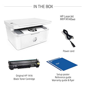 HP Laserjet MFP M140 we Wireless All-in-One Black & White Monochrome Laser Printer, White - Print Copy Scan - 21 ppm, 600 x 600 dpi, 8.5 x 14, with HP+ and Bonus 6 Months Instant Ink