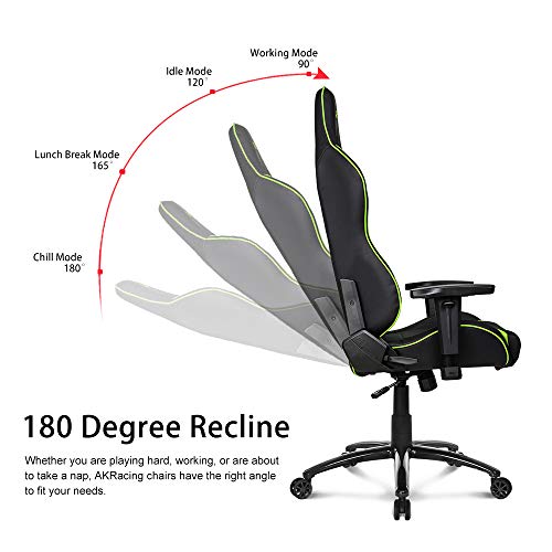 AKRacing Core Series SX Gaming Chair with High Backrest, Recliner, Swivel, Tilt, Rocker and Seat Height Adjustment Mechanisms with 5/10 Warranty - Green