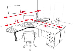 UTM Modern Executive Office Workstation Desk Set - Two Persons, CH-AMB-S34