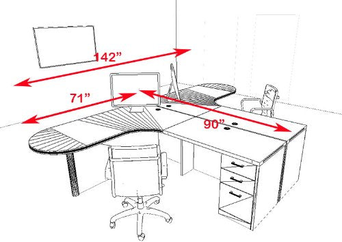 UTM Modern Executive Office Workstation Desk Set for Two Persons