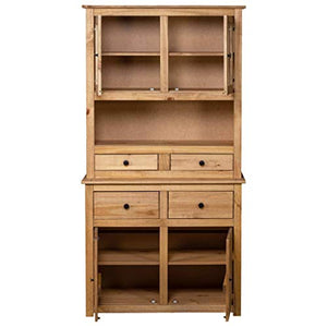 ULUYYUC Highboard Display Cabinet Solid Pine Panama Range