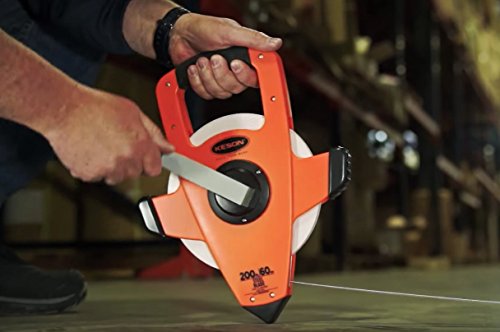 Keson NRS18M330 Nylon-Reinforced Steel Blade Tape Measure, Speed Rewind with Double Hook (Graduations: ft, in, 1/8 & m, cm, 2mm), 100M/330-Foot