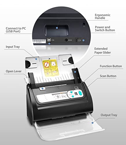Plustek PSD300 Plus Document Scanner with ADF and Built-in Barcode Recognition
