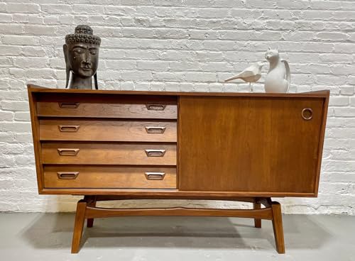 Lschool Asymmetrical Mid Century Modern Credenza/Media Stand/Sideboard