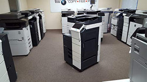 Konica Minolta Bizhub C454 Color Copier Printer Scanner Auto Doc Feeder- 45ppm Color/BW-2 Trays Universal Paper Size-Cabinet.