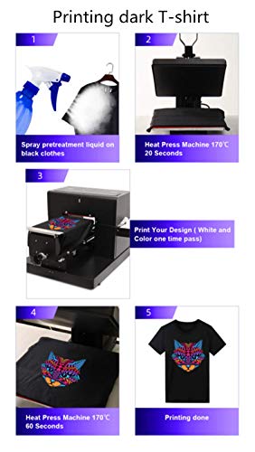 A4 DTG T-Shirt Printing Machine Dark/Light Tshirt Printer 110v or 220v