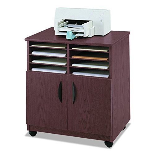 Safco Products 1851MH Mobile Machine Stand with Sorter, Mahogany