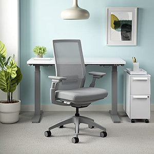 Allsteel Evo Office Chair with Lumbar Support, Adjustable Arms, Activated Recline - Gray Frost Mesh