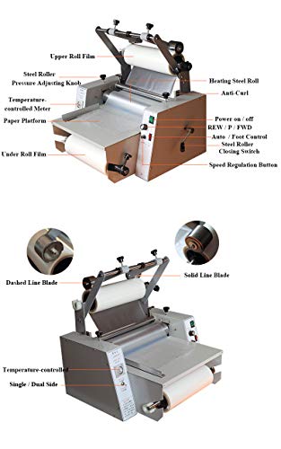 Unknown 14" / 35cm Anti-Curl Hot Roll Laminator Single & Dual Sided A3 Size