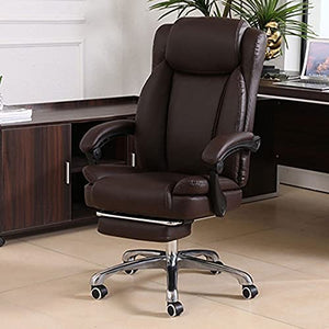 UsmAsk Managerial and Executive Office Chair with Footrest - PU Leather, Adjustable, Thickened Seat