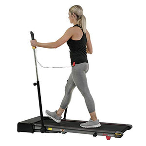 Sunny Health & Fitness Slim Folding Treadmill Trekpad with Arm Exercisers - SF-T7971, Black