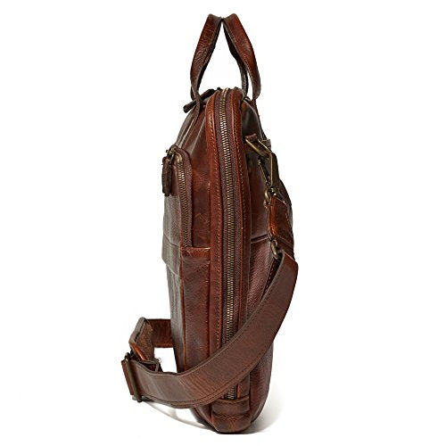 Moore and Giles Titan Milled Brown Jay Modern Briefcase