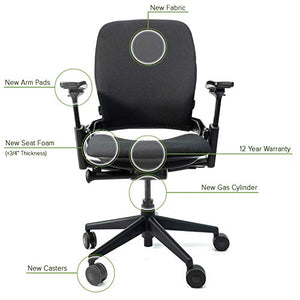 Crandall Office Furniture Steelcase Leap V2 Office Chair (Black Fabric) - Remanufactured - 12-Year Warranty