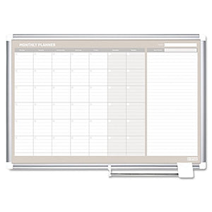 MasterVision GA0597830 Monthly Planner, 48x36, Silver Frame
