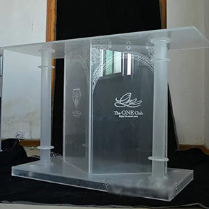 ZEELYDE Acrylic Transparent Floor-Standing Lectern Podium Stand