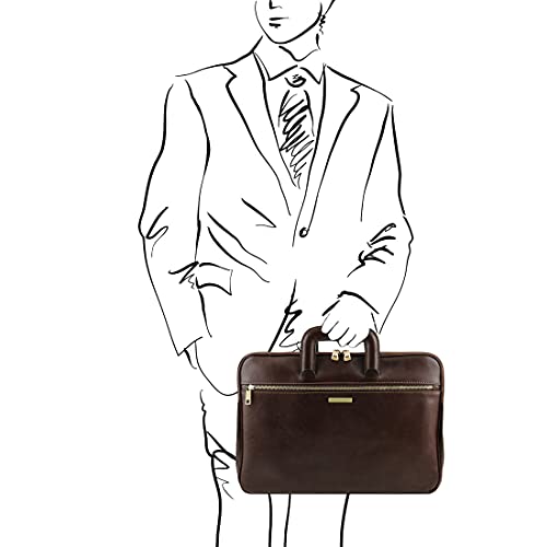 Tuscany Leather Caserta - Document Leather briefcase - TL142070 (DARK BROWN)