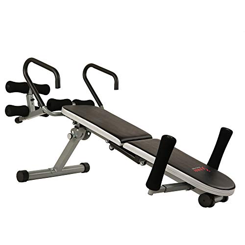 Sunny Health & Fitness Invert Extend N Go Back Stretcher Bench with 350lb High Weight Capacity and Adjustable Stretch and Height Settings , Black