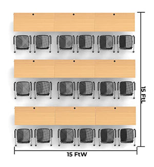 Team Tables 18 Person Beech Folding Training Tables with Task Chairs