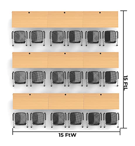 Team Tables 18 Person Beech Folding Training Tables with Task Chairs