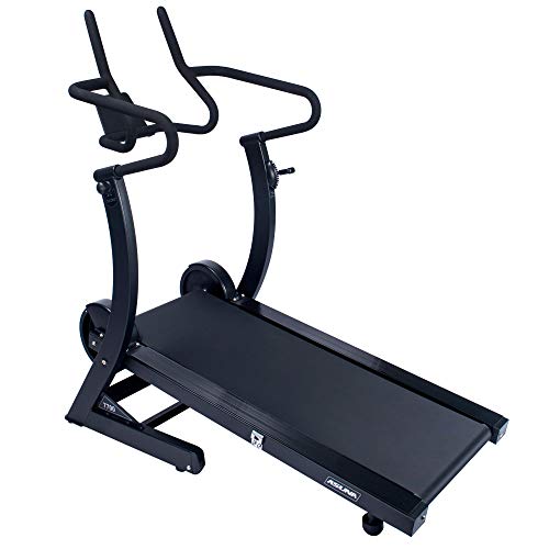 Sunny Health & Fitness Asuna High Performance Manual Treadmill with Heavy Duty Dual Flywheels, Tablet Holder, Incline, 440 LB Max Weight, 8 Level Resistance - 7700
