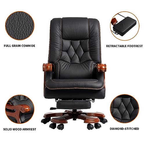 Ergonomic Full Reclining Office Chair with Pedal - Black, As Shown Size