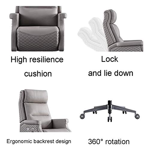Video Game Chairs Home Office Desk Chairs Office Chairs with Lumbar Support Office Chairs & Sofas Home Office Conference Chair,Luxurious,Reception Chair with Frame Finish Ergonomic Lumbar Support,Gray