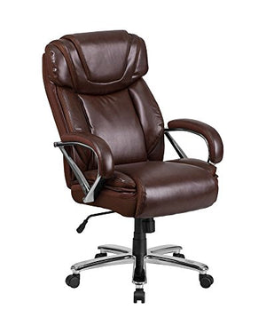 Offex OFX-436216-FF Big and Tall Leather Executive Swivel Chair with Extra Wide Seat - Brown